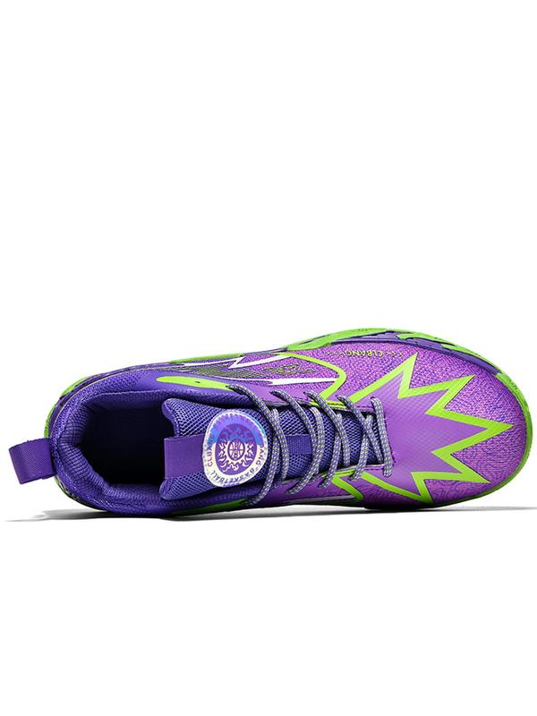 Men's Fashionable Letter & Striped Pattern Lace Up Basketball Shoes, Casual Comfortable Breathable Sports Shoes, Non-slip Wear-resistant Basketball Shoes