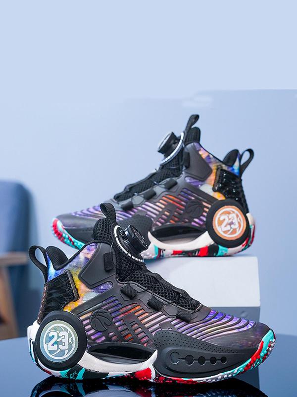 Fashion High Top Basketball Shoes, Colorblock Slip-on Sneakers, Suitable for Summer Outdoor Sports & Fitness