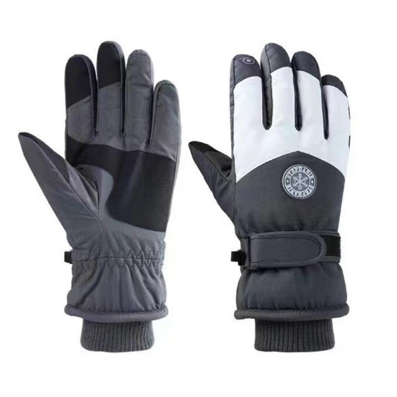 Outdoor Winter Ski Gloves, 3 Pairs set Non-slip Plus Fleece Thickened Warm & Touch Screen & Windproof & Waterproof Gloves, Sports & Outdoor Accessories