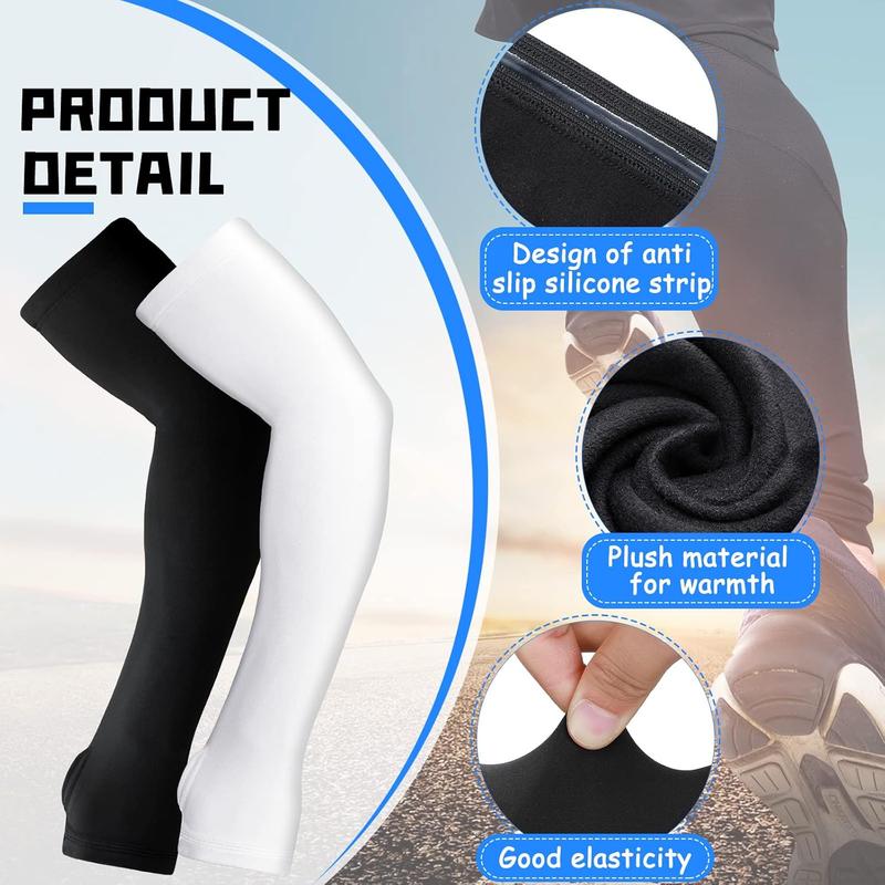 2 Pairs Arm Sleeves Warmer Cycling Thermal Arm Warmer Arm Sleeves Arm Winter Cover with Thumb Holes for Men Women