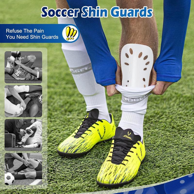 Soccer Shin Guards - 2 Pairs Lightweight Breathable Shin Guard Sleeves for Adults - Calf Protective Gear for Men and Women Football Players