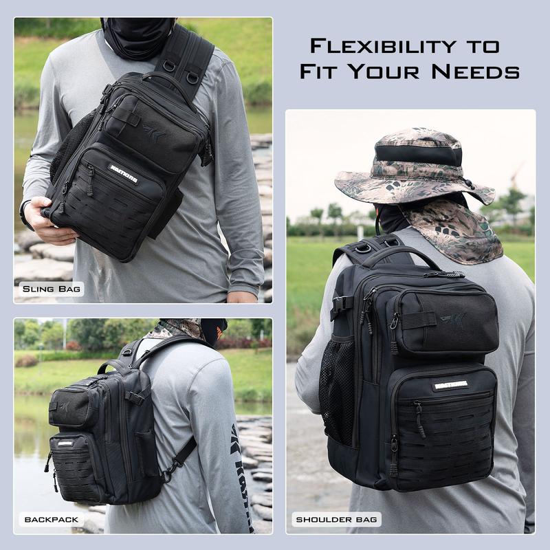 KastKing BlowBak Tactical Fishing Sling Tackle Storage Bag – Lightweight Sling Fishing Backpack - Sling Tool Bag for Fishing Hiking Hunting Camping
