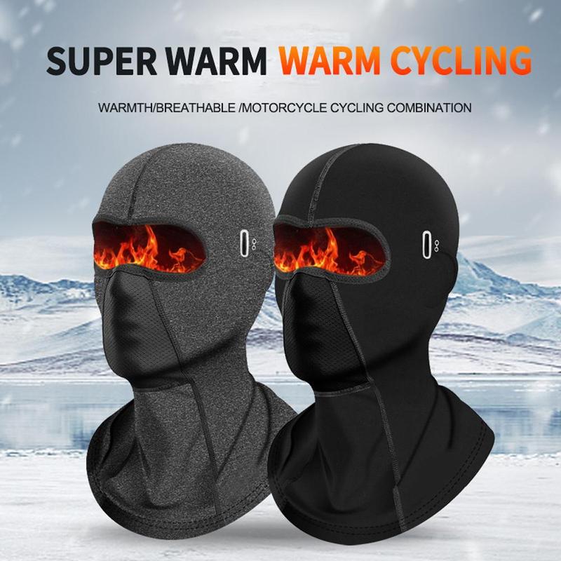 Fleece Lining Warm Face Mask, Sweat Absorbent Breathable Balaclava, Outdoor Accessories Windproof Neck Warmer Ski Mask For Skiing, Cycling, Motorcycle