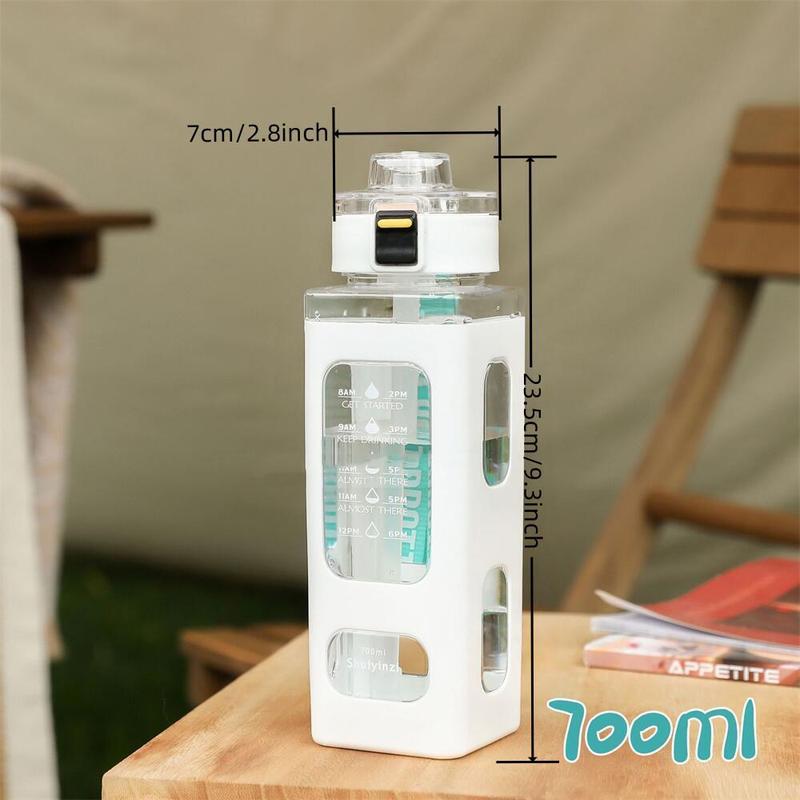 700ml Sports Water Bottle, Large Capacity Drinking Cup With Straw, Portable Water Cup for Hiking School Camp Running