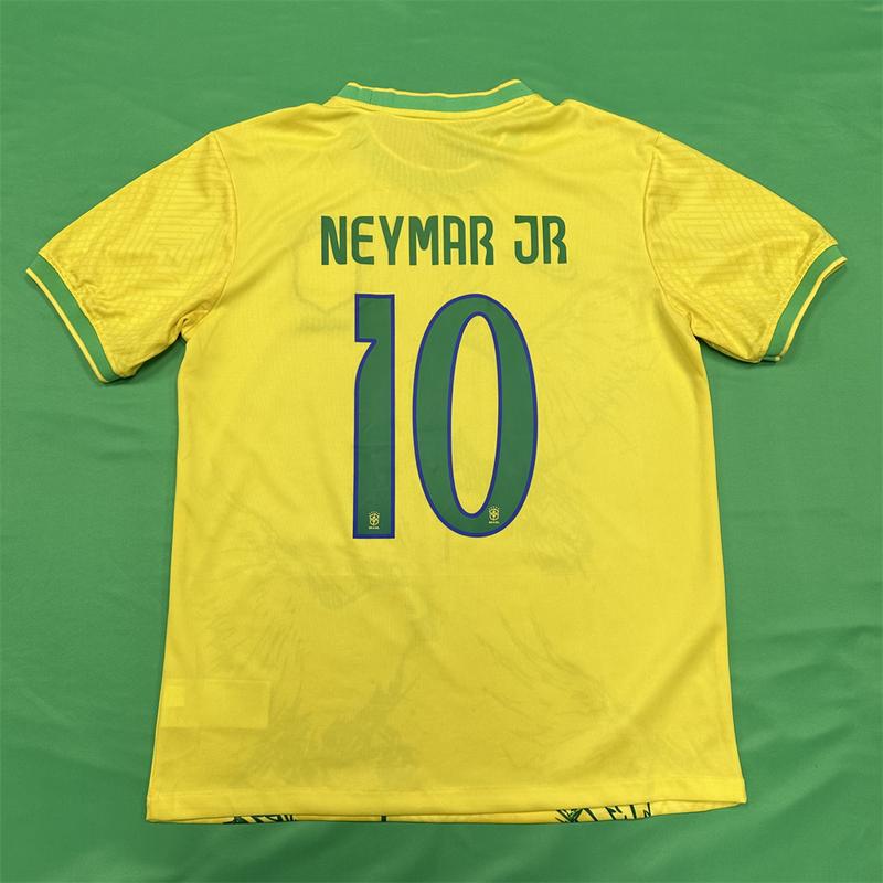 Nike 2022 World Cup Brazil Fan Edition Home Short Sleeve Neymar JR Soccer Jerseys