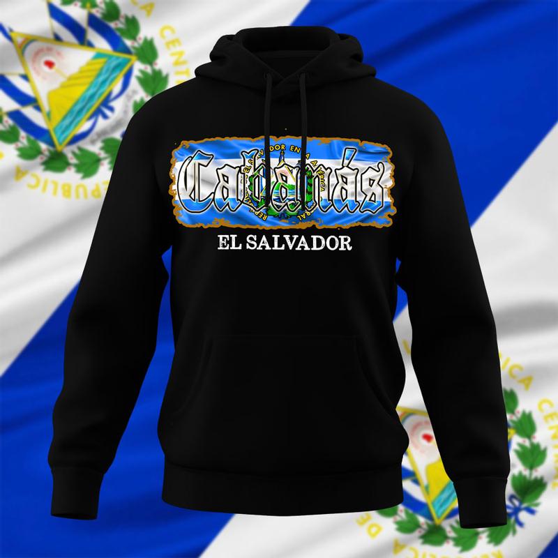 El Salvador States Design Black Hoodie