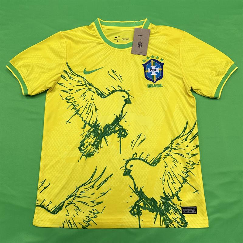 Nike 2022 World Cup Brazil Fan Edition Home Short Sleeve Neymar JR Soccer Jerseys