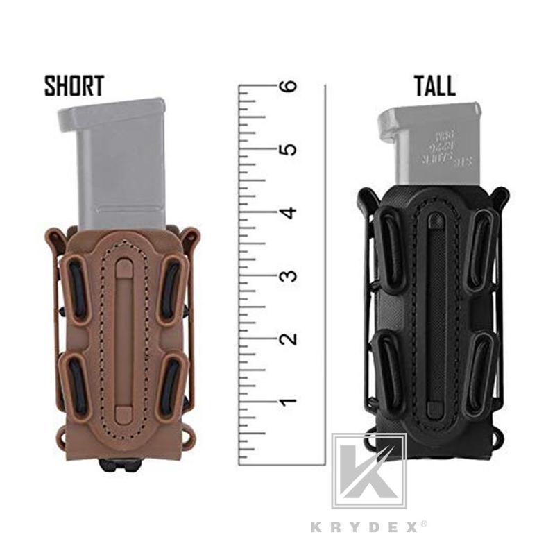 KRYDEX Soft Shell 9mm 1911 Single  Mag Pouch  Carrier Holster Short Molle Belt Open Top 1.75'' Width