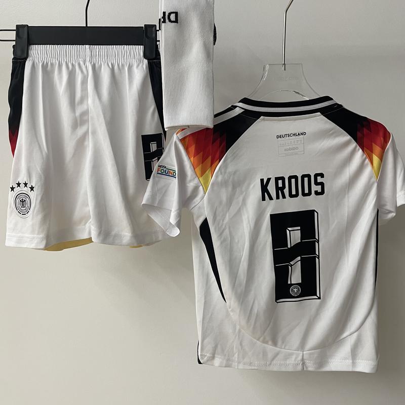 Euro 2024 Germany Home Fan edition No.8 Kroos Children's suit Short-sleeved breathable jersey