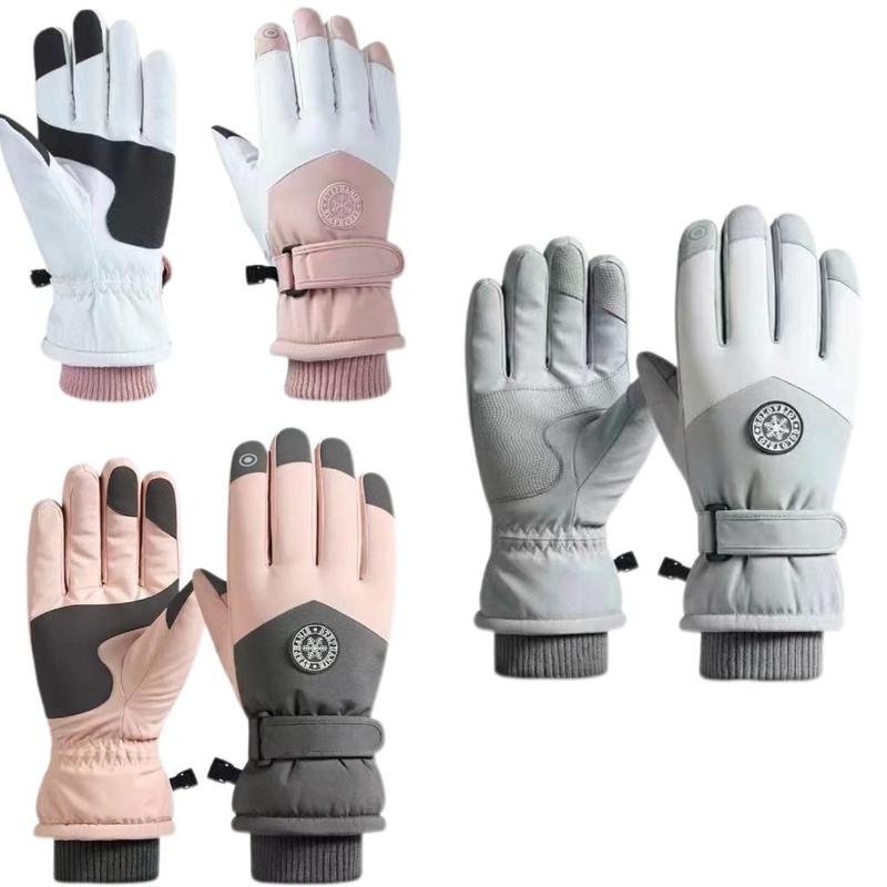 Outdoor Winter Ski Gloves, 3 Pairs set Non-slip Plus Fleece Thickened Warm & Touch Screen & Windproof & Waterproof Gloves, Sports & Outdoor Accessories