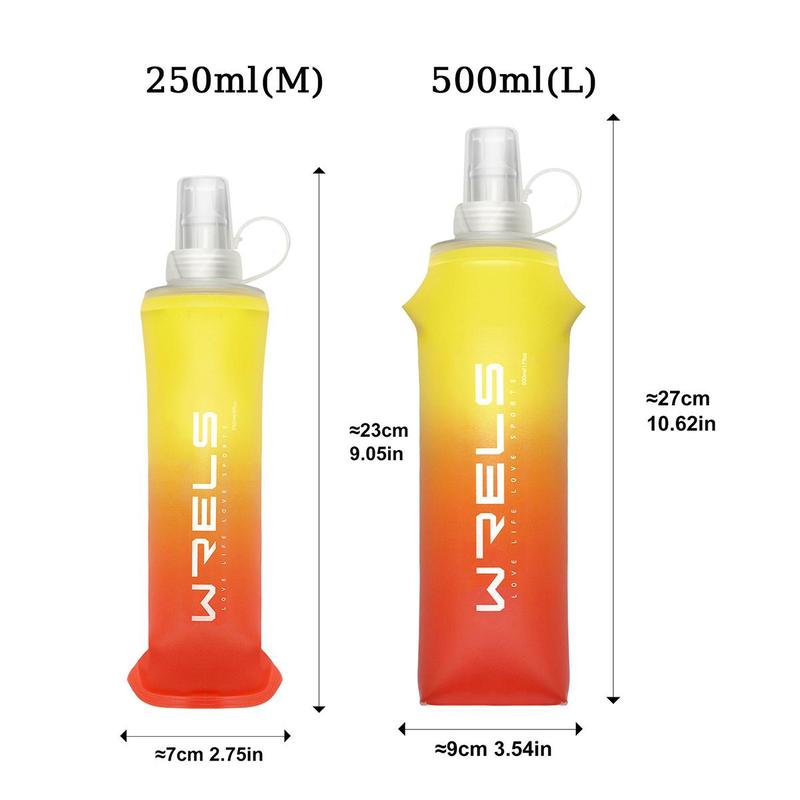 Gradient Color Collapsible Sports Water Bottle, 250ml 500ml Fitness Cycling Running Easy to Carry Silicone Bite Spout Water Bottle, Sports & Outdoor Accessories