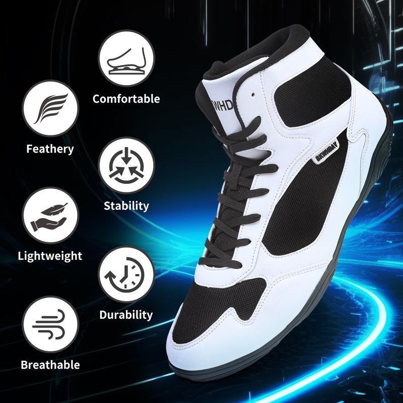 Men's Boxing Shoe,Wrestling Shoes for Men,Pro Wrestling Boots,Weightlifting Powerlifting Shoes,Zero Drop Sole,Fitness Sneakers