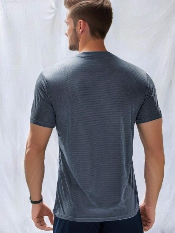 Men Quick Dry Sports T-Shirt, Fashionable Casual Fitness Gym Workout Clothes Suit