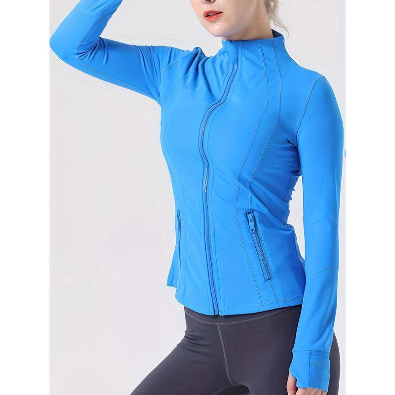 sport jacketWomen's Yoga Jacket Workout Sport Coat Fitness Jacket Sport Quick Dry Activewear Top Solid Zip Up Sweatshirt Sportwear