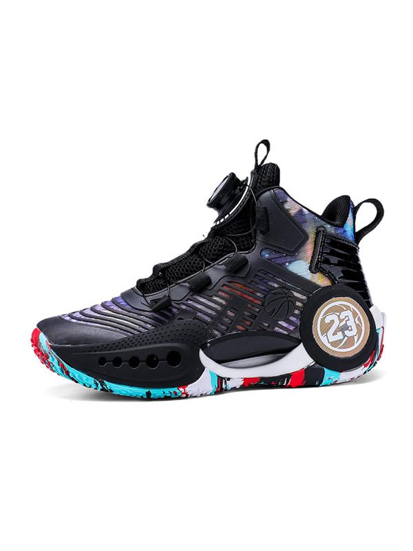 Fashion High Top Basketball Shoes, Colorblock Slip-on Sneakers, Suitable for Summer Outdoor Sports & Fitness