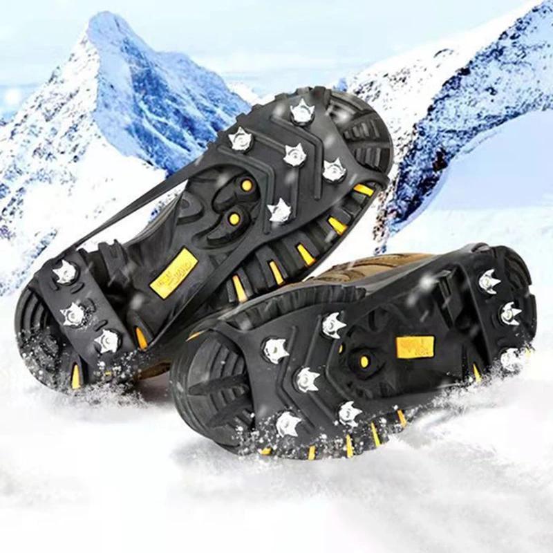 8 Teeth Ice Gripper Spikes for Shoes Anti-Slip Hiking Climbing Snow Crampons Cleats Chain Claws Grips Boots Covers