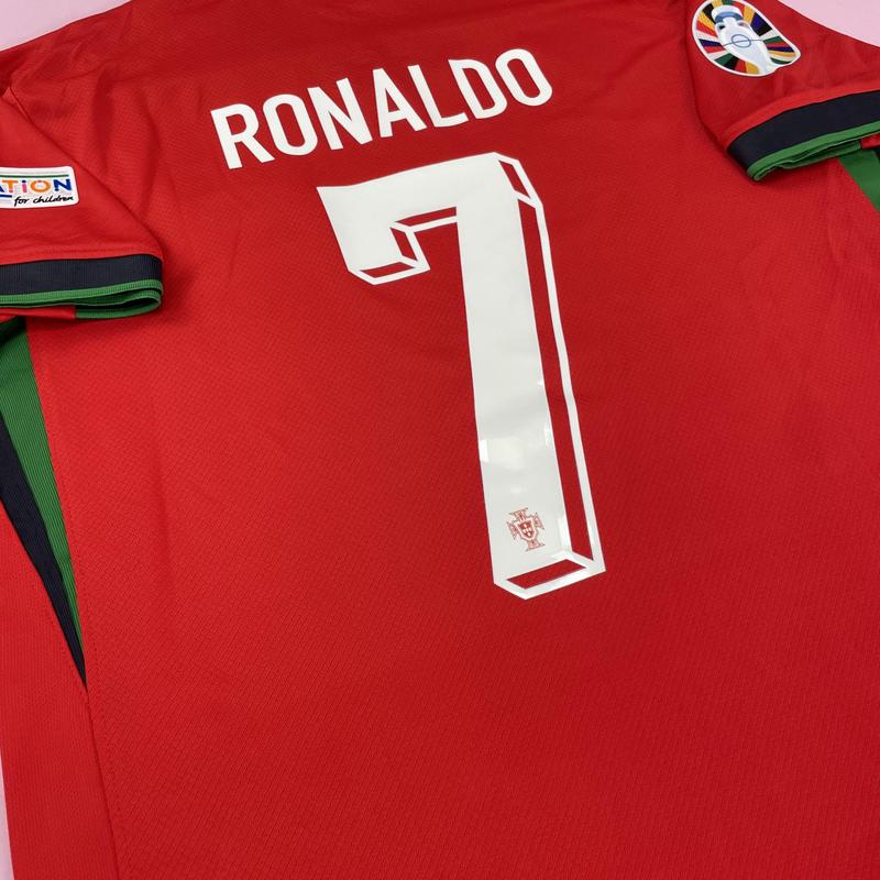 Euro 2024 Portugal Home Short Sleeve 7# Ronaldo Soccer Jersey