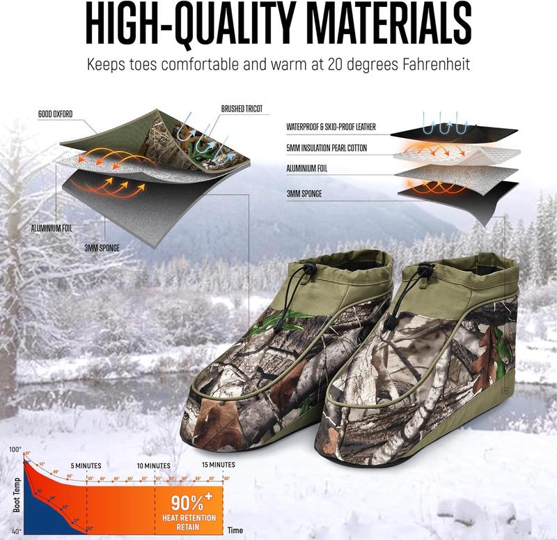 LANCERGEARS Insulated Boot Covers - Boot Insulators Prevent Debris|Water|Snow|Ice, Boot Cover for Hunting|Fishing|Wildlife Photography|Birdwatching