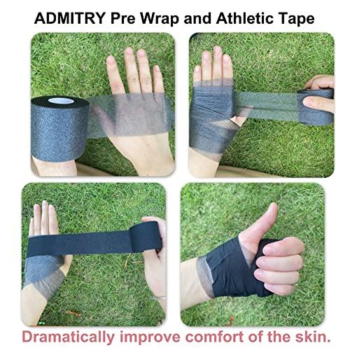 (5 Pack) Black Athletic Tape,Sports Tape Strong Stick No Sticky Residue for Hockey Climbing Sports Medical Splints (Black,1.5 Inches)