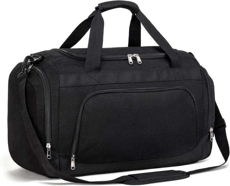 Small Gym Bag - 40L Duffle Bag for Men Women Lightweight Duffel Bag with Shoe Compartment Wet Pocket Travel Bag  Bag for  Gym Travel - Black