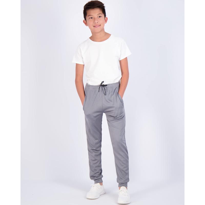 Real Essentials 3 Pack: Boy's Mesh Active Athletic Casual Jogger Sweatpants with Pockets