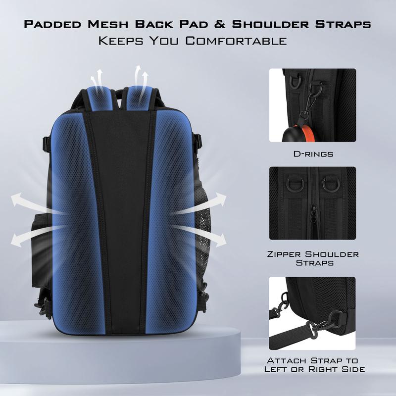 KastKing BlowBak Tactical Fishing Sling Tackle Storage Bag – Lightweight Sling Fishing Backpack - Sling Tool Bag for Fishing Hiking Hunting Camping