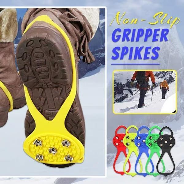 Anti-Slip Ice Cleats – Universal Gripper Spikes for Snow & Ice with 5 Steel Studs, Winter Traction Crampons for Men & Women