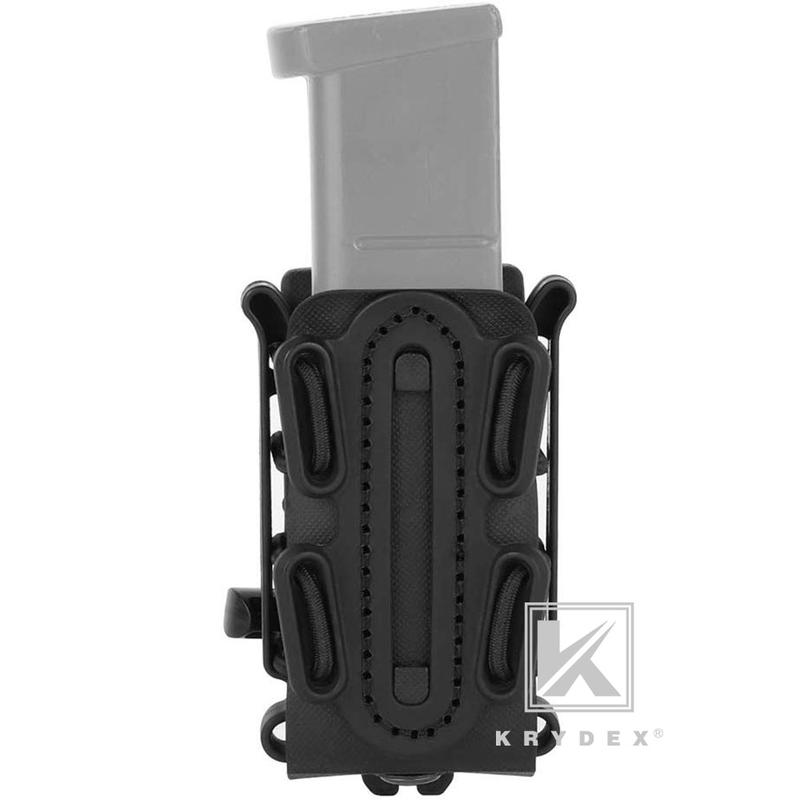 KRYDEX Soft Shell 9mm 1911 Single  Mag Pouch  Carrier Holster Short Molle Belt Open Top 1.75'' Width