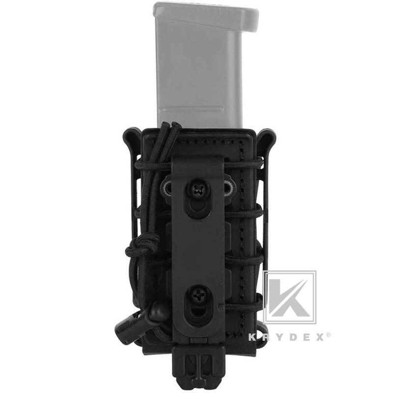 KRYDEX Soft Shell 9mm 1911 Single  Mag Pouch  Carrier Holster Short Molle Belt Open Top 1.75'' Width