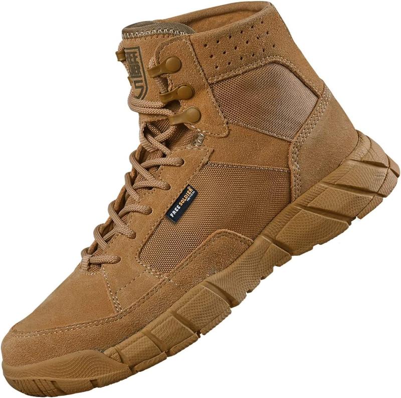 FREE SOLDIER Hiking Work Boots Men's Tactical Boots Lightweight Boots Breathable Desert Boots