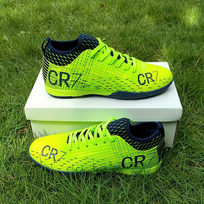 Unisex Lawn Soccer Shoes, Professional Outdoor Non-Slip Breathable Lace up TF Soccer Shoes