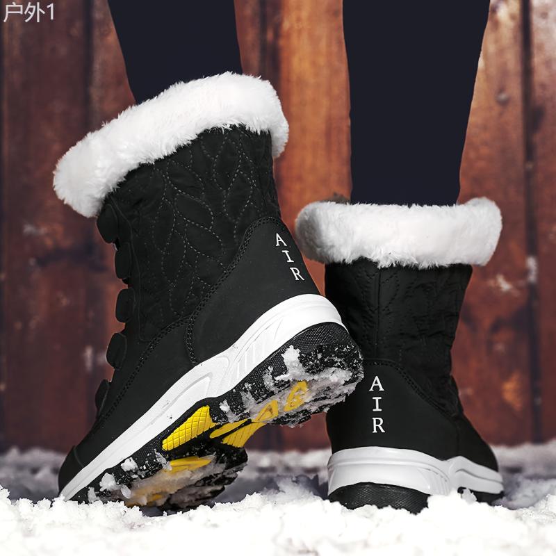 Comfy Thermal Snow Boots for Women - Non-Slip Winter Hiking Boots with Fleece Lining, Lace-up Front, and Insulated Warmth for Outdoor Work and Snowy Weather - Durable and Water-Resistant