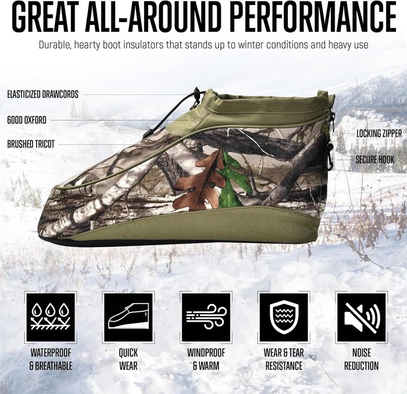 LANCERGEARS Insulated Boot Covers - Boot Insulators Prevent Debris|Water|Snow|Ice, Boot Cover for Hunting|Fishing|Wildlife Photography|Birdwatching