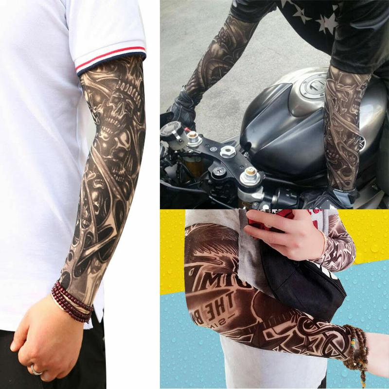 6PCS Cooling Tattoo Art Arm Sleeves Cover UV Sun Protection Sport Outdoor activities Set