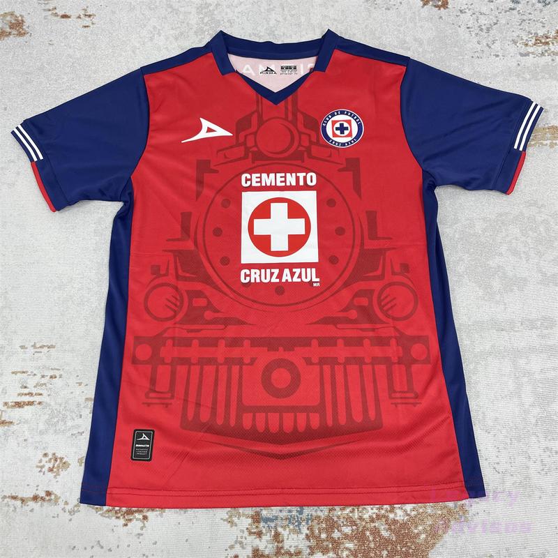 2425 Mexico LIGA MX CRUZ AZUL 3rd Away Short Sleeve Soccer Jersey Quick Dry Fans Version