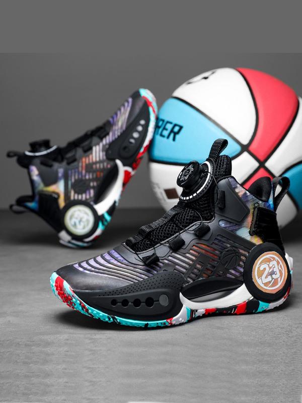 Fashion High Top Basketball Shoes, Colorblock Slip-on Sneakers, Suitable for Summer Outdoor Sports & Fitness