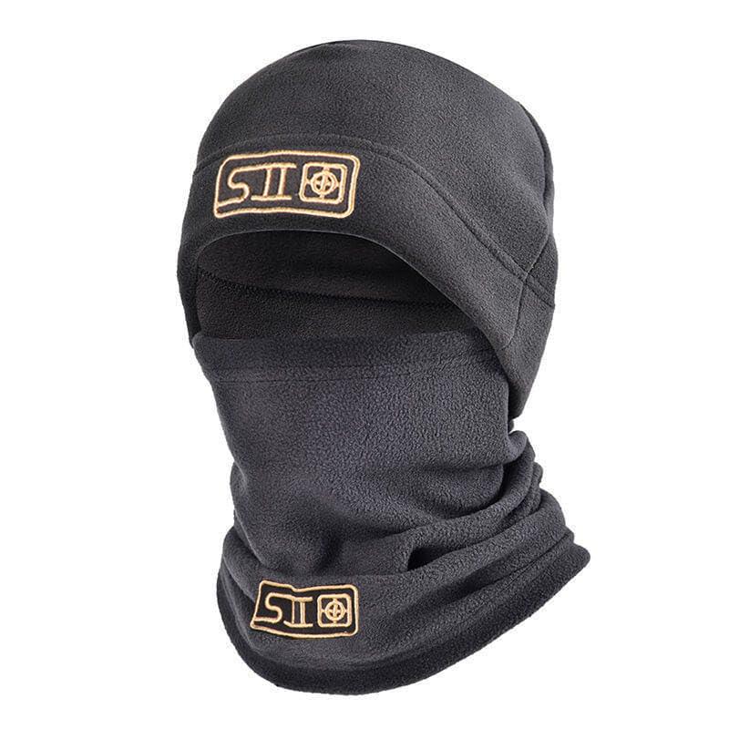 Men Polar Fleece Balaclava Hood Face Mask and Hat Set Winter Thermal Hat Face Mask Ski Mask Neck Warmer for Cold Weather