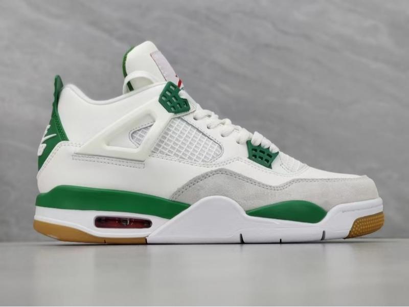 Hot selling Jordan 4 white greenretro fashion high top cushionedsports basketball shoes