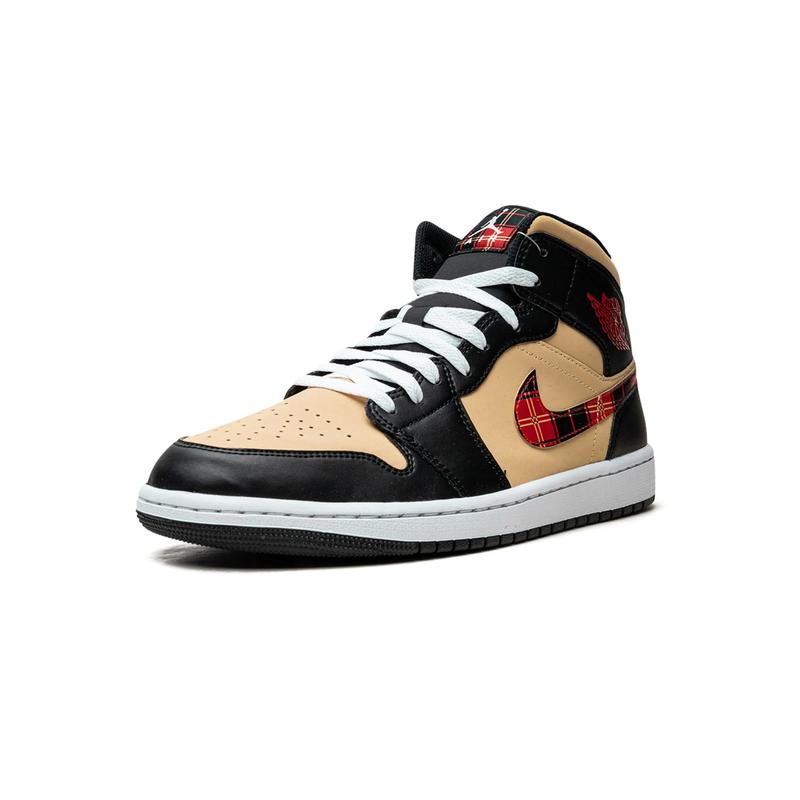 Nike Air Jordan 1 Mid Tartan Swoosh DZ5329-001 Mens Fashion Shoes New