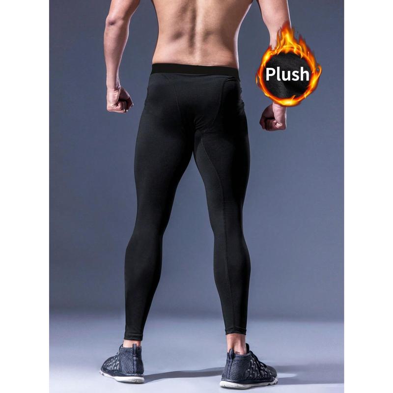 Men High Stretch Thermal Lined Sports Tights