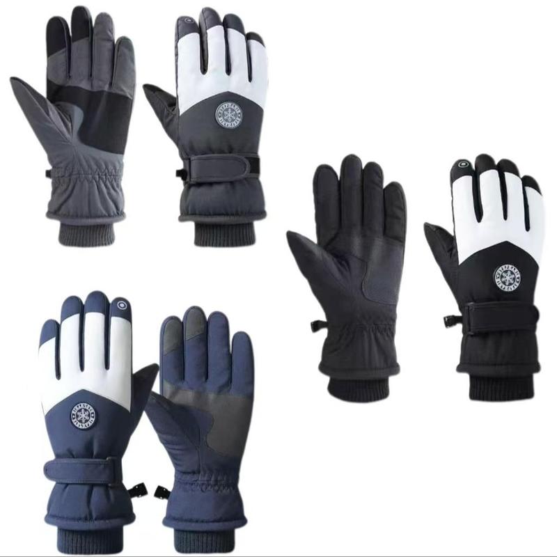 Outdoor Winter Ski Gloves, 3 Pairs set Non-slip Plus Fleece Thickened Warm & Touch Screen & Windproof & Waterproof Gloves, Sports & Outdoor Accessories