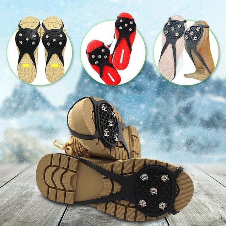 Universal Non-Slip Shoe Grips with Gripper Spikes for Winter Outdoor Activities