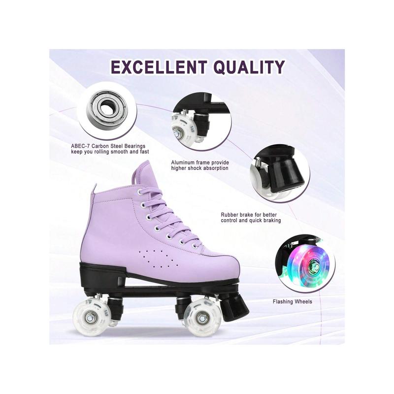 Gets Roller Skates For Women And Men PU Leather High-Top Shoes Classic Double-Row Roller Skates Four-Wheel Roller Skates For Men Girls Unisexsonic roller skates sonic  roller quad  skates