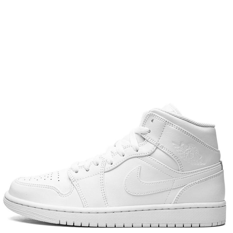 Nike Air Jordan 1 Mid Triple White 554724-136 Mens Fashion Sneakers New