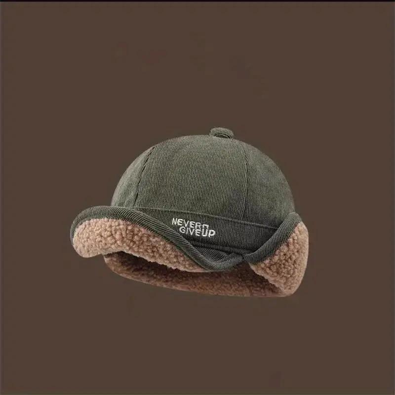 Winter Warm Baseball Cap with Ear Cover, Sporty Letter Embroidery Hat for Men & Women, Outdoor Sports Hat for Cycling, Running, Hiking