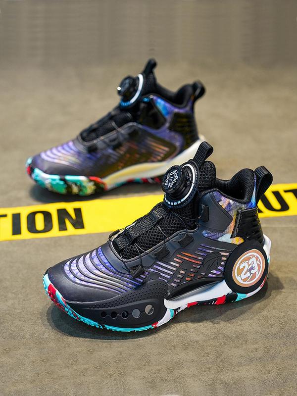 Fashion High Top Basketball Shoes, Colorblock Slip-on Sneakers, Suitable for Summer Outdoor Sports & Fitness