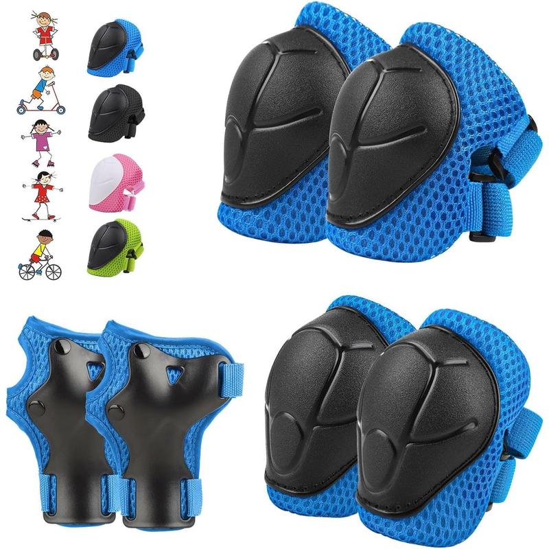 WayEeea 6PCS Kids Protective Gear Set, Knee Pads for Kids 3-10 Years Old, Toddler Knee Pads and Elbow Pads, Wrist Guards Set, Skating Cycling Bike Rollerblading Scooter, Upgraded & Durable Material