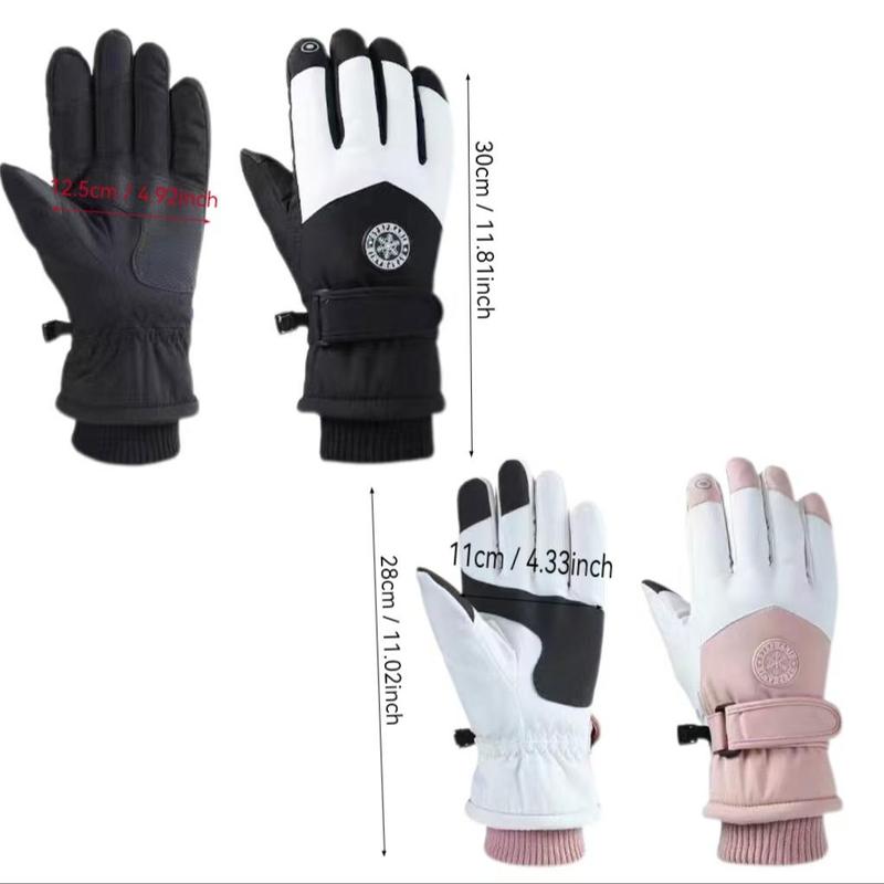 Outdoor Winter Ski Gloves, 3 Pairs set Non-slip Plus Fleece Thickened Warm & Touch Screen & Windproof & Waterproof Gloves, Sports & Outdoor Accessories