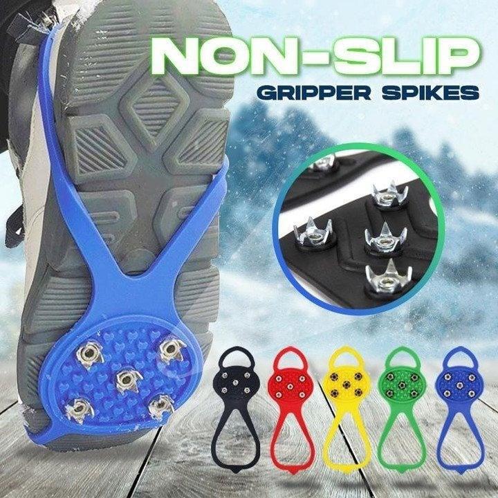 Universal Non-Slip Shoe Grips with Gripper Spikes for Winter Outdoor Activities