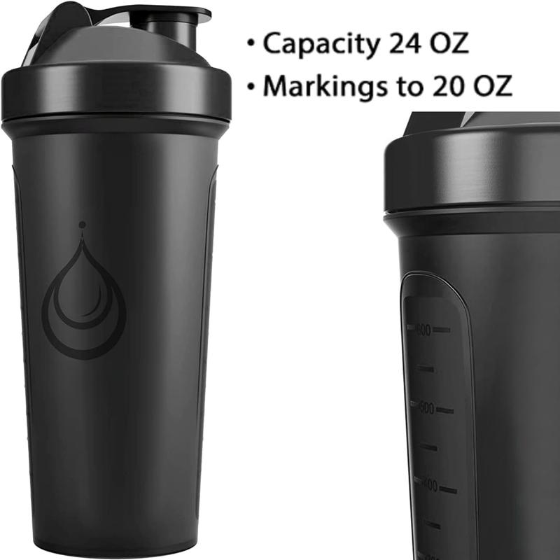 -6 PACK- Shaker Bottles for Protein Mixes |  & Dishwasher Safe | 6 Large 24 oz protein shaker bottle | Shaker Cups for protein shakes | Blender Shaker Bottle Pack